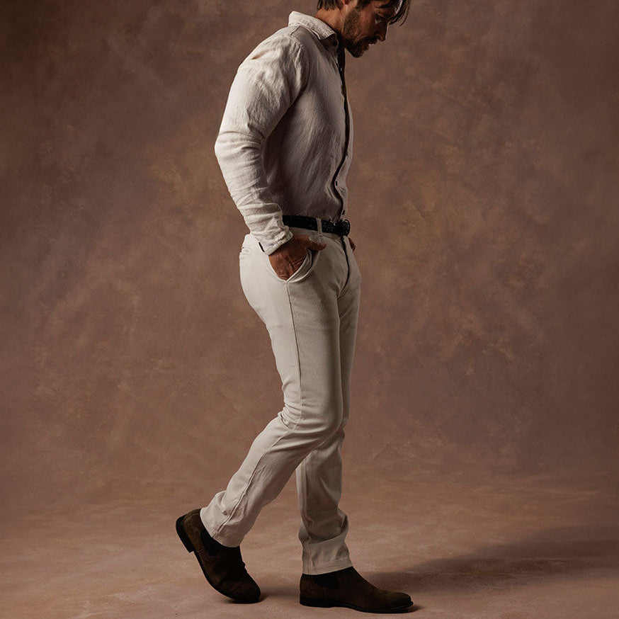 Aer Linen Shirt in White Stone — European Flax Linen shirt — look 9 │ One Golden Thread