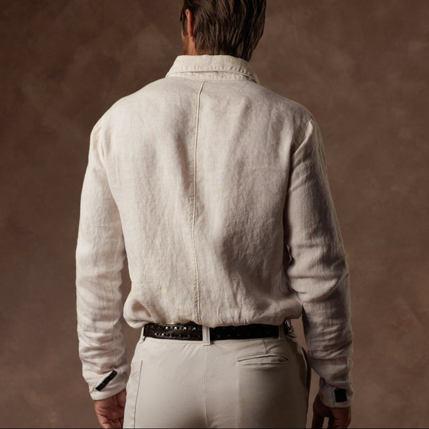 Aer Linen Shirt in White Stone — European Flax Linen shirt — look 4 │ One Golden Thread