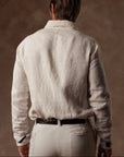 Aer Linen Shirt in White Stone — European Flax Linen shirt — look 4 │ One Golden Thread