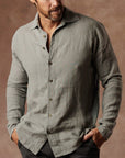 Aer Linen Shirt in Deep Clay — European Flax Linen shirt — look 3 │ One Golden Thread