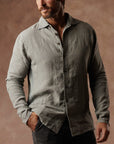 Aer Linen Shirt in Deep Clay — European Flax Linen shirt │ One Golden Thread