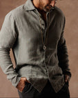 Aer Linen Shirt in Deep Clay — European Flax Linen shirt — look 5 │ One Golden Thread