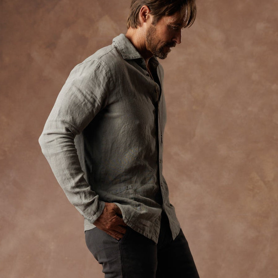 Aer Linen Shirt in Deep Clay — European Flax Linen shirt — look 4 │ One Golden Thread