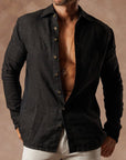 Aer Linen Shirt in Black Onyx — European Flax Linen shirt — look 6 │ One Golden Thread