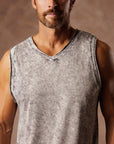 male modeling mineral tank top