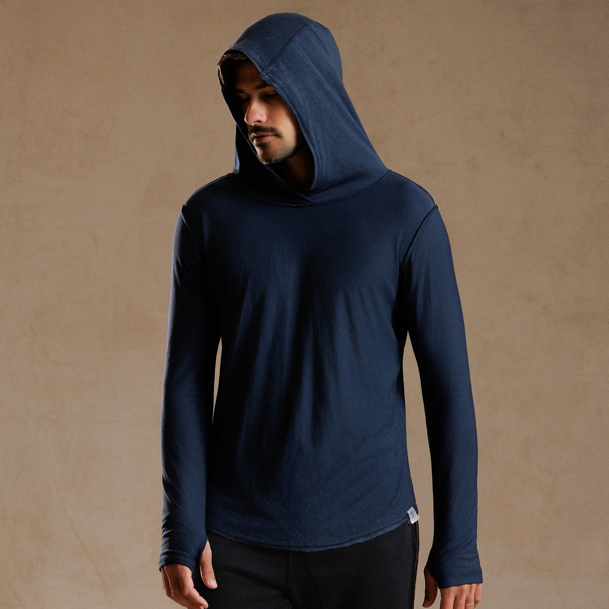 LONG SLEEVE HOODED TEE / GREY OMBRE (STORE ONLY)