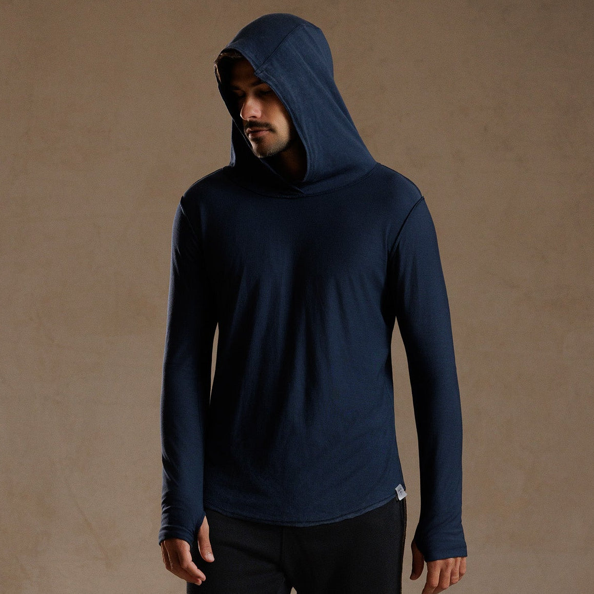 LONG SLEEVE HOODED TEE / GREY OMBRE (STORE ONLY)