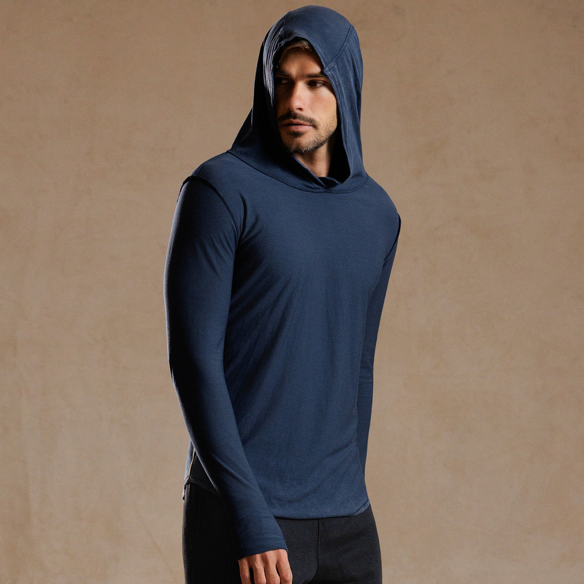 LONG SLEEVE HOODED TEE / GREY OMBRE (STORE ONLY)