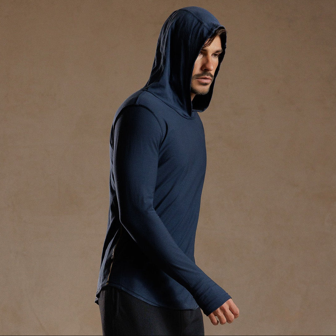 LONG SLEEVE HOODED TEE / GREY OMBRE (STORE ONLY)