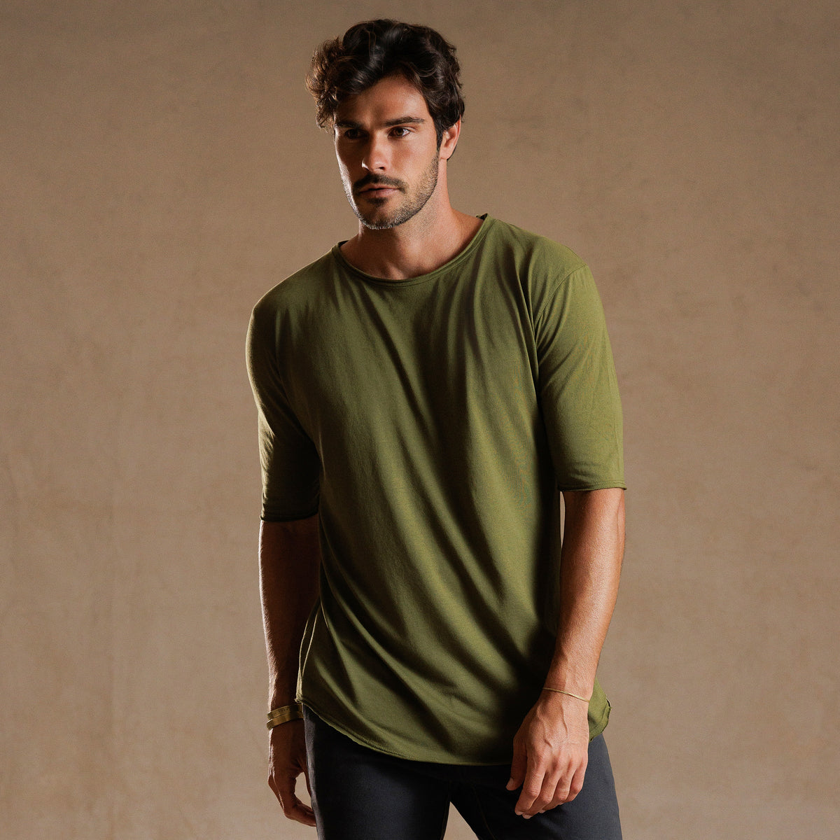 CREW NECK TREE SHIRT / VINTAGE MOSS