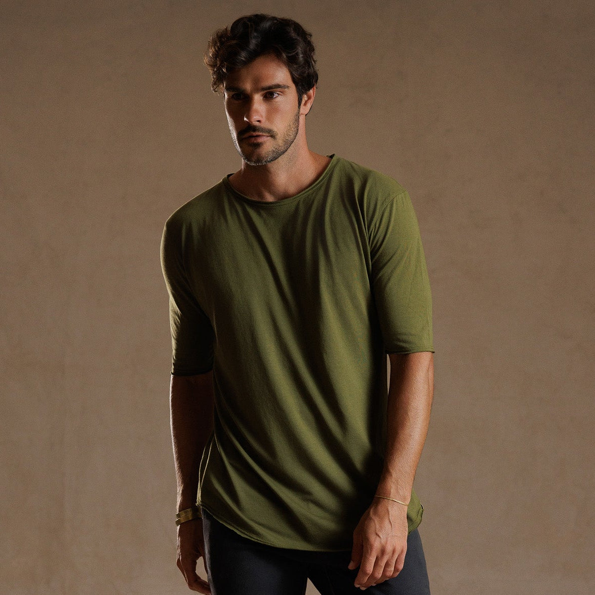 CREW NECK TREE SHIRT / VINTAGE MOSS