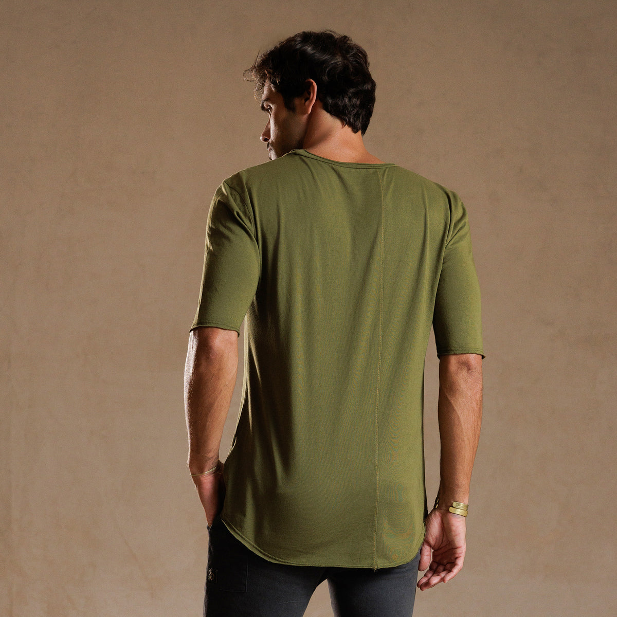 CREW NECK TREE SHIRT / VINTAGE MOSS