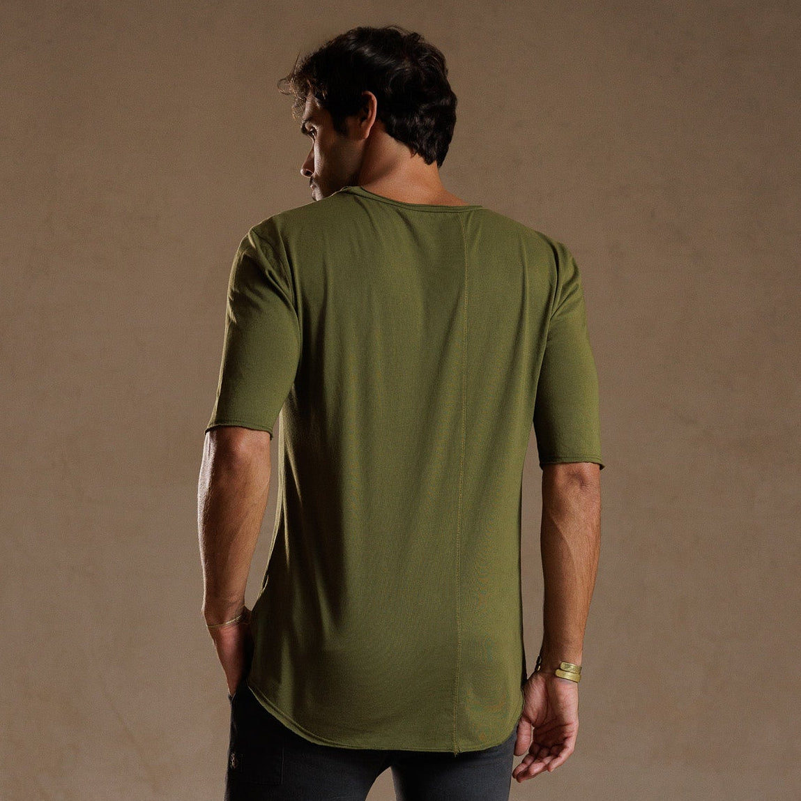 CREW NECK TREE SHIRT / VINTAGE MOSS