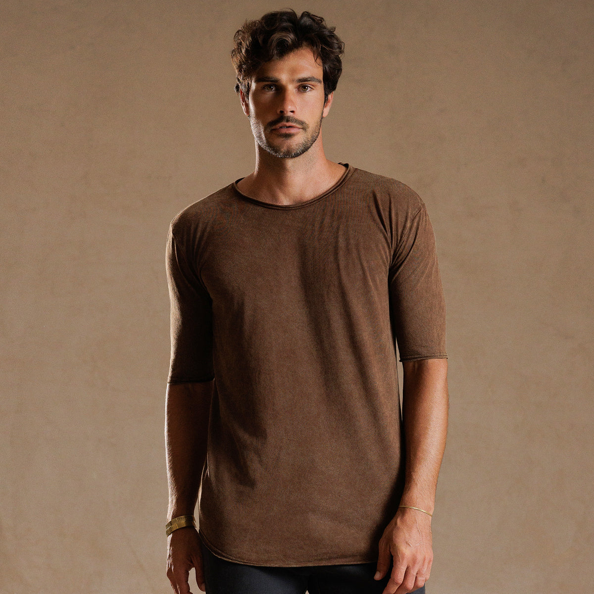 CREW NECK TREE SHIRT / CACAO MINERAL