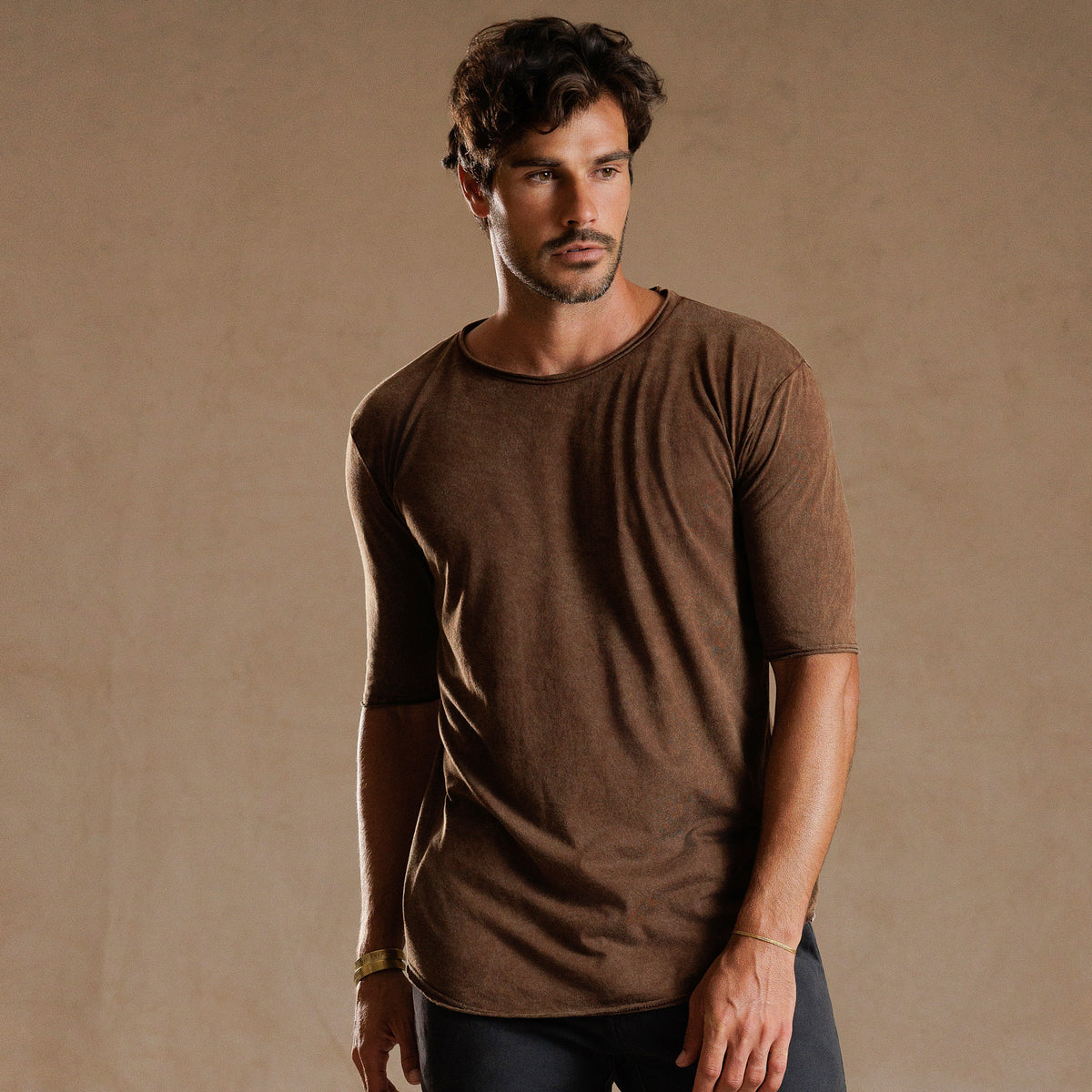 CREW NECK TREE SHIRT / CACAO MINERAL