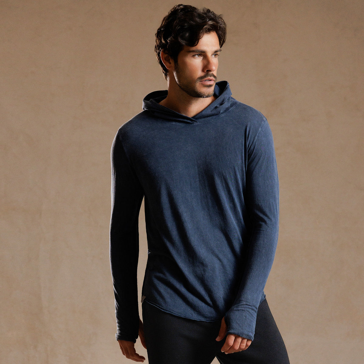 LONG SLEEVE HOODED TEE / GREY OMBRE (STORE ONLY)