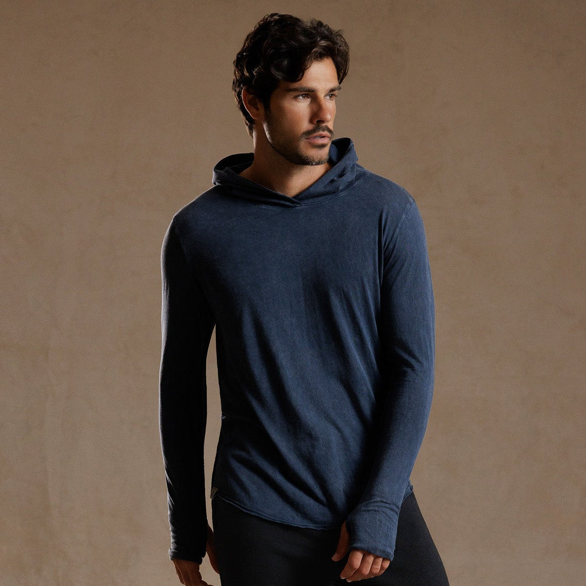 LONG SLEEVE HOODED TEE / GREY OMBRE (STORE ONLY)