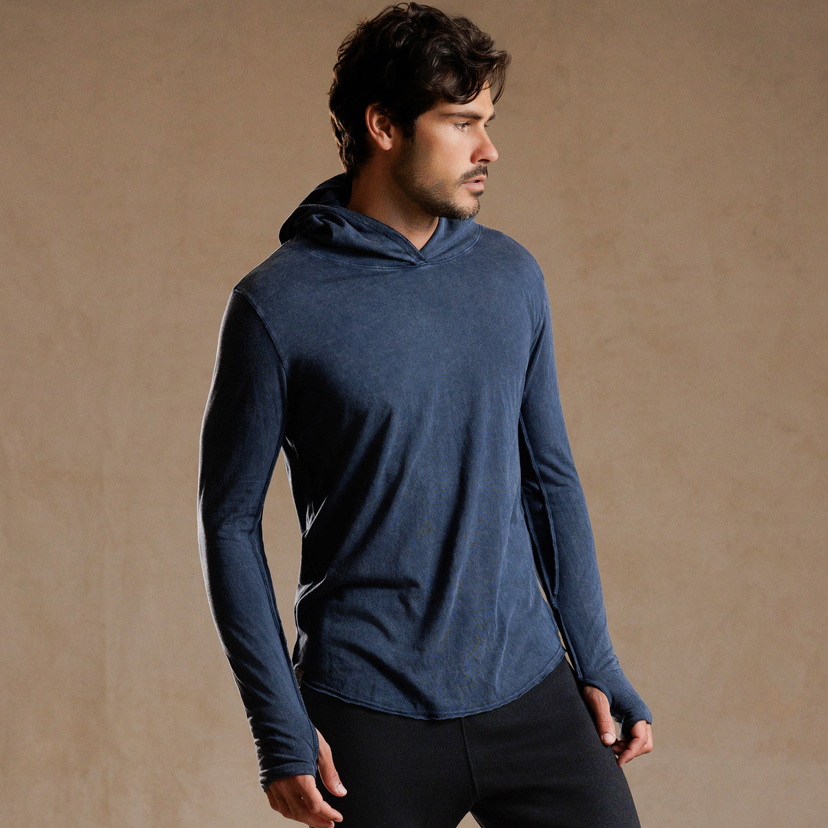 LONG SLEEVE HOODED TEE / GREY OMBRE (STORE ONLY)