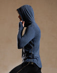 LONG SLEEVE HOODED TEE / GREY OMBRE (STORE ONLY)
