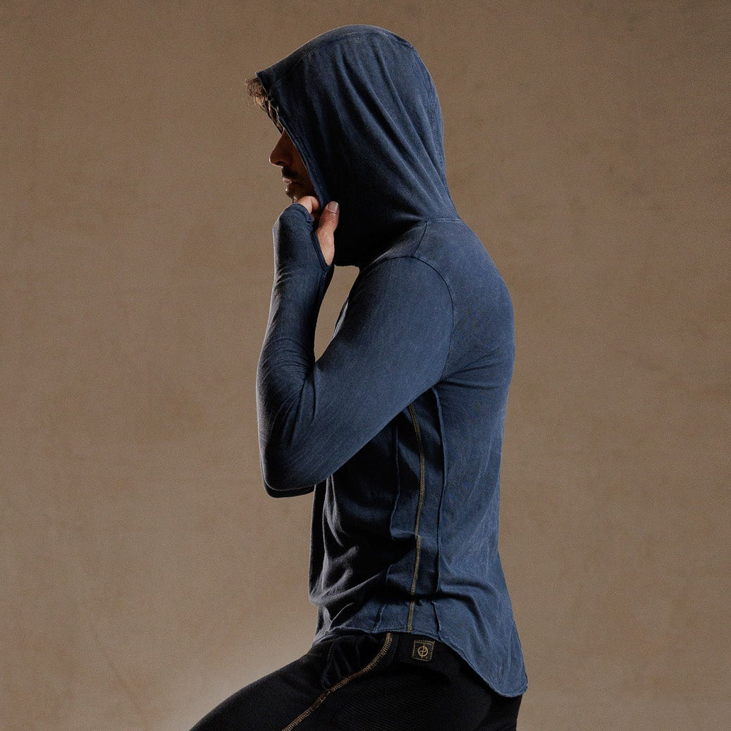 LONG SLEEVE HOODED TEE / GREY OMBRE (STORE ONLY)