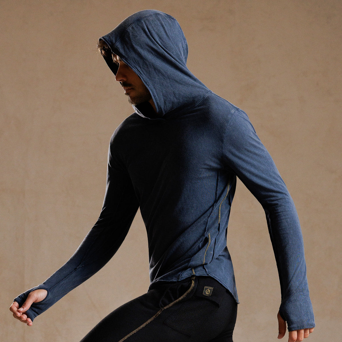 LONG SLEEVE HOODED TEE / GREY OMBRE (STORE ONLY)