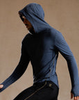 LONG SLEEVE HOODED TEE / GREY OMBRE (STORE ONLY)
