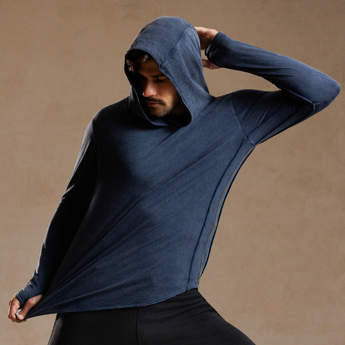 LONG SLEEVE HOODED TEE / GREY OMBRE (STORE ONLY)