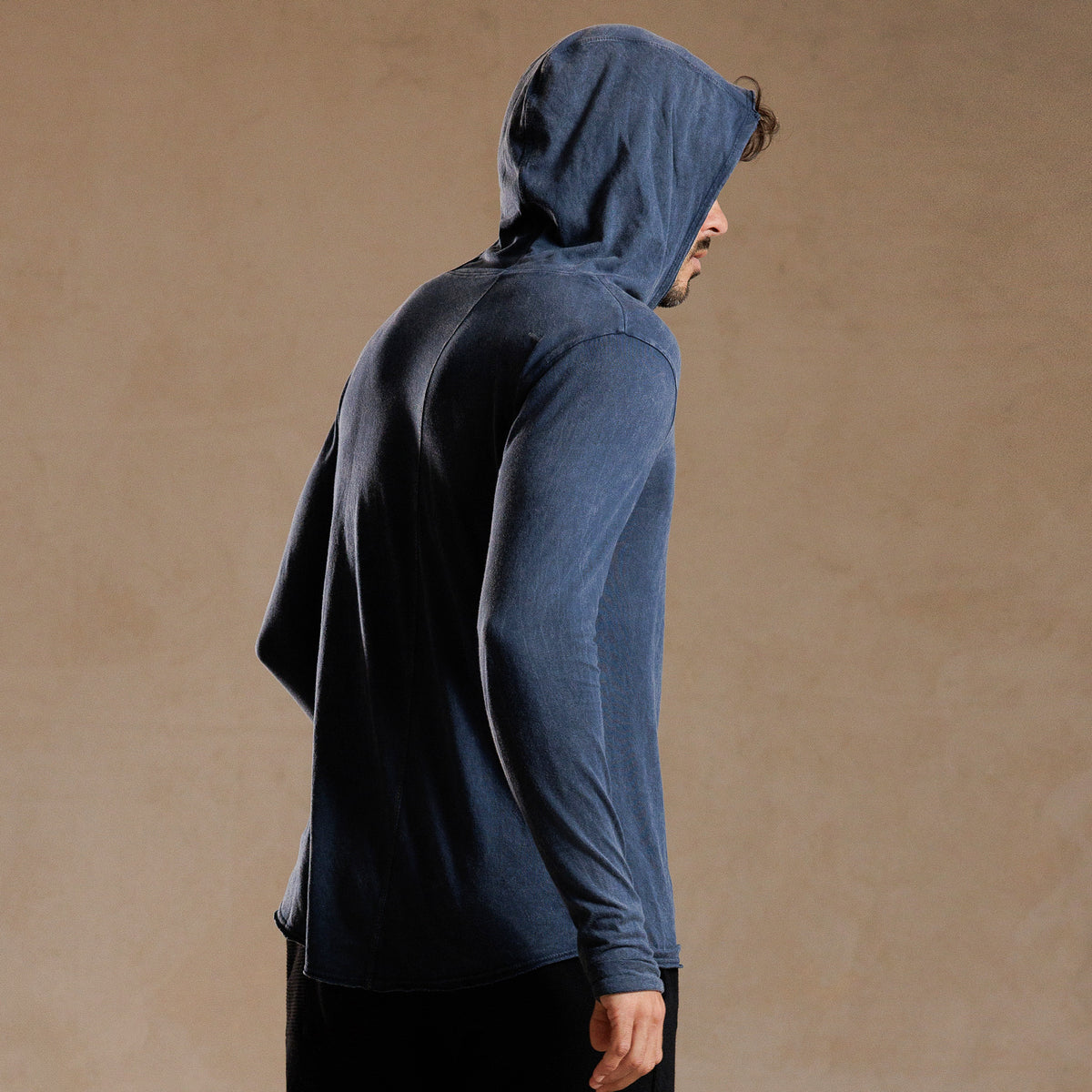 LONG SLEEVE HOODED TEE / GREY OMBRE (STORE ONLY)