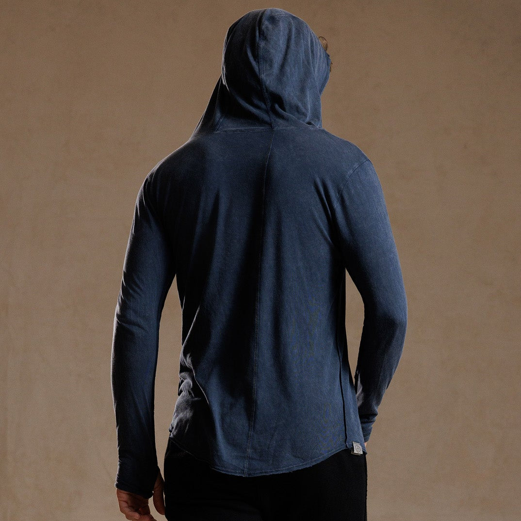 LONG SLEEVE HOODED TEE / GREY OMBRE (STORE ONLY)