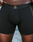 A man modeling the One Golden Thread Unders in Black