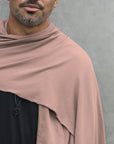 man modeling himalayan salt scarf