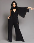 woman modeling the infinite bodysuit in black