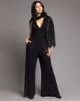 woman modeling the infinite bodysuit in black