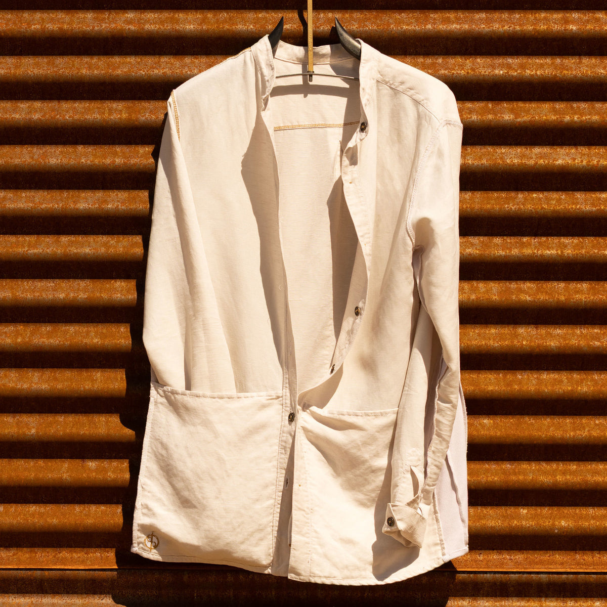 Details of the Shacket in White Stone
