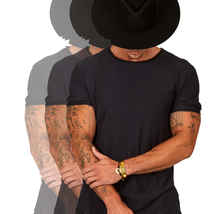 graphic of black crew neck shirt 