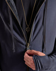 male modeling blue hoodie