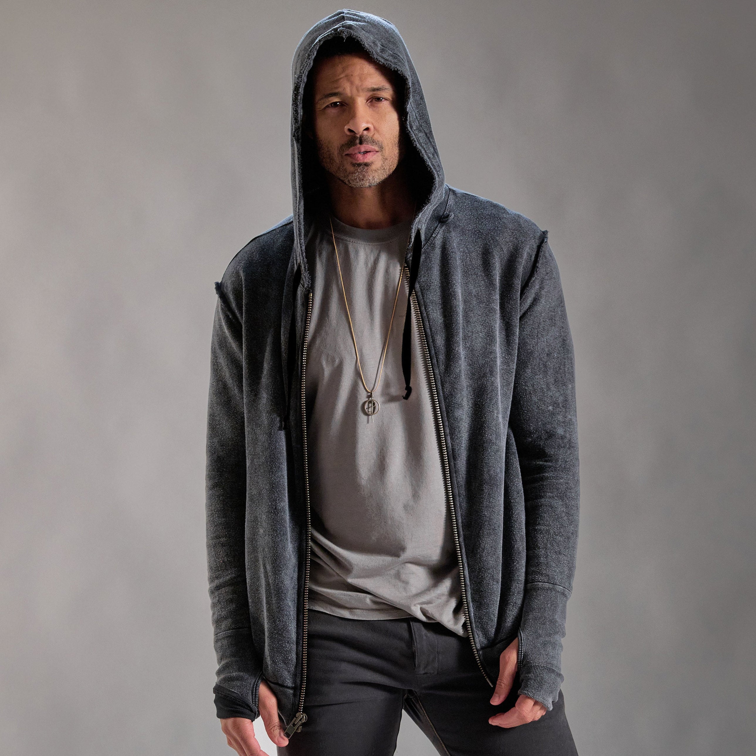 RAW ZIP HOODIE / DEEP GREY MINERAL – One Golden Thread