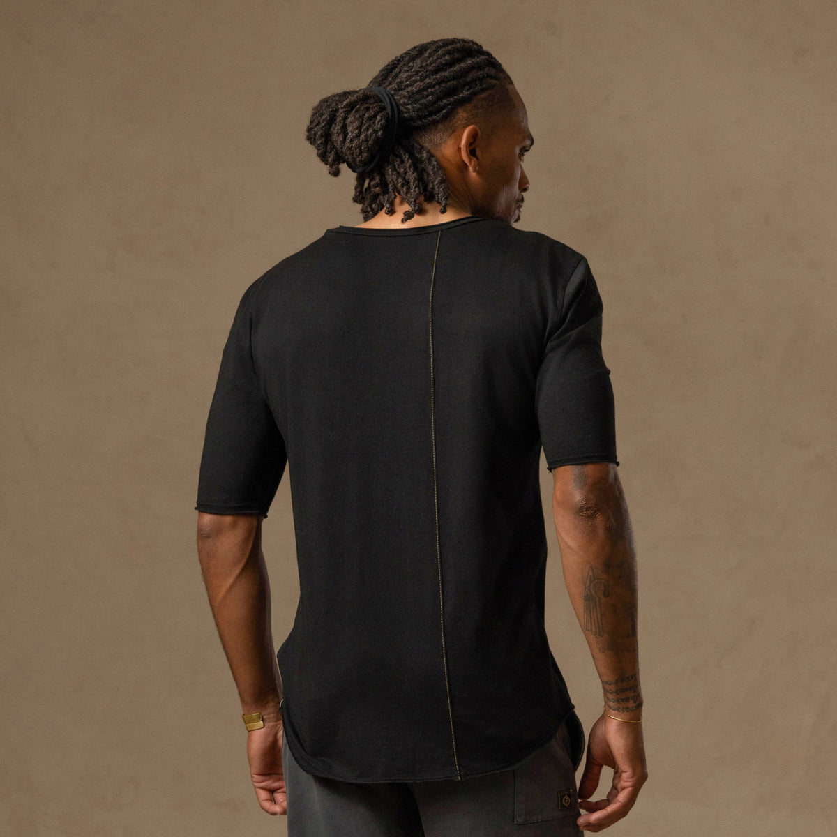 Crew Neck Tree Shirt in Black Onyx — TreeSilk tee — look 6 │ One Golden Thread