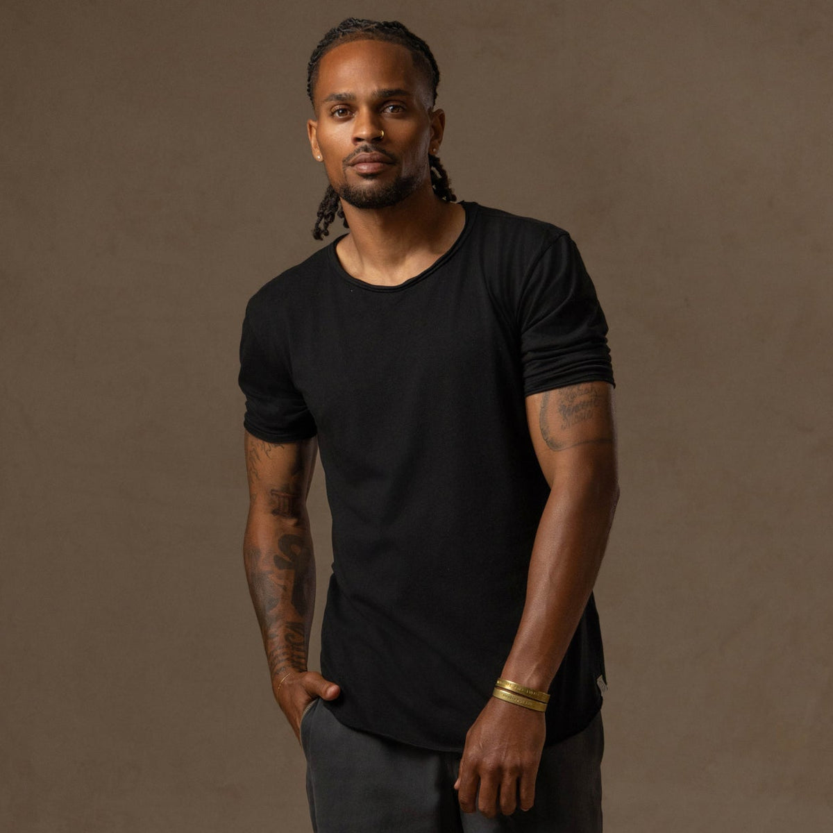 CREW NECK TREE SHIRT / BLACK ONYX
