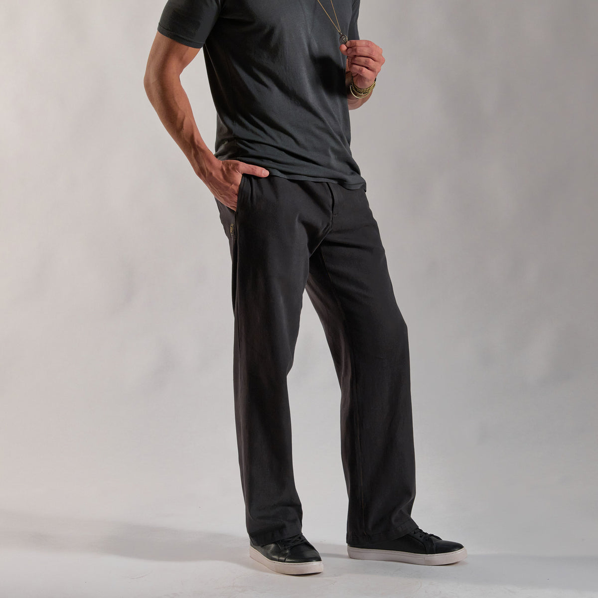 male modeling ease pants in slate