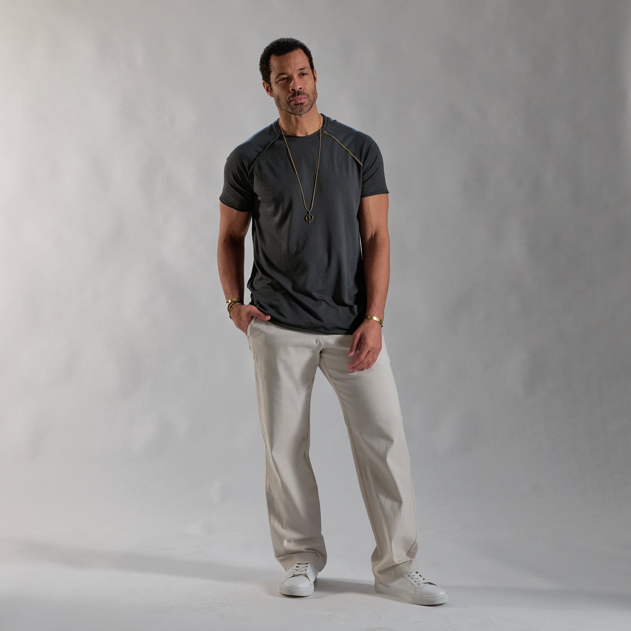 THE EASE PANT / WHITE STONE – One Golden Thread