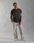 male modeling ease pants in white stone