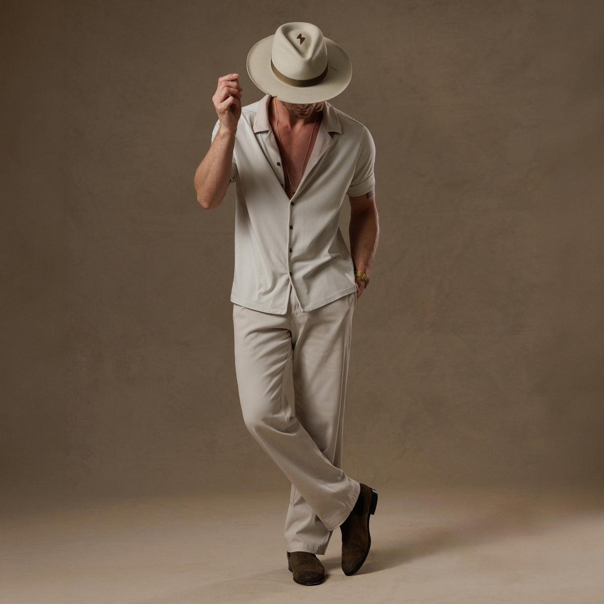 The Frame in White Stone — TreeSilk shirt — look 6 │ One Golden Thread