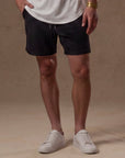 Waffle Frame Short in Black — waffle-texture shorts │ One Golden Thread