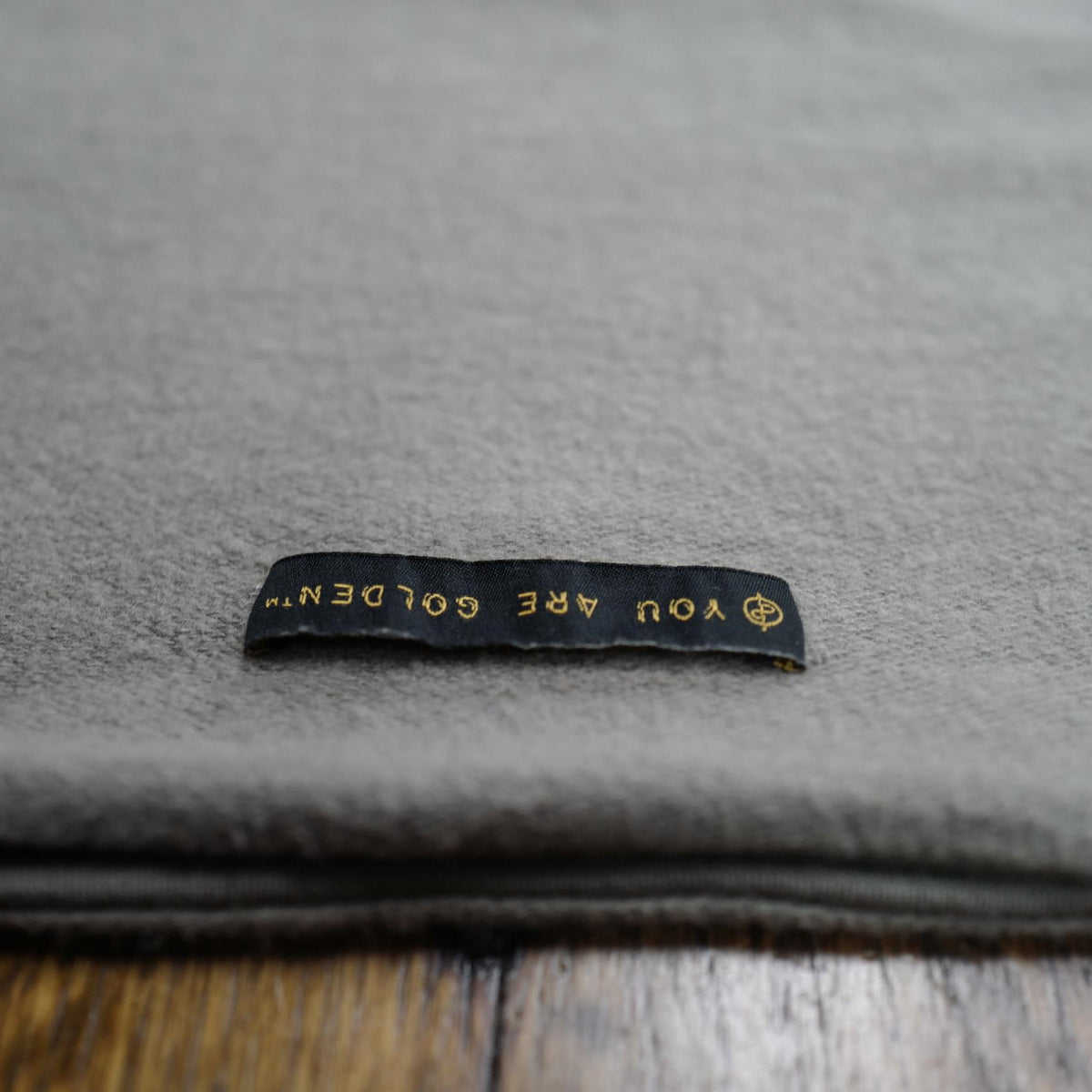 The One Golden Thread OG Cloud Beanie in Shroom with the saying "You are golden"