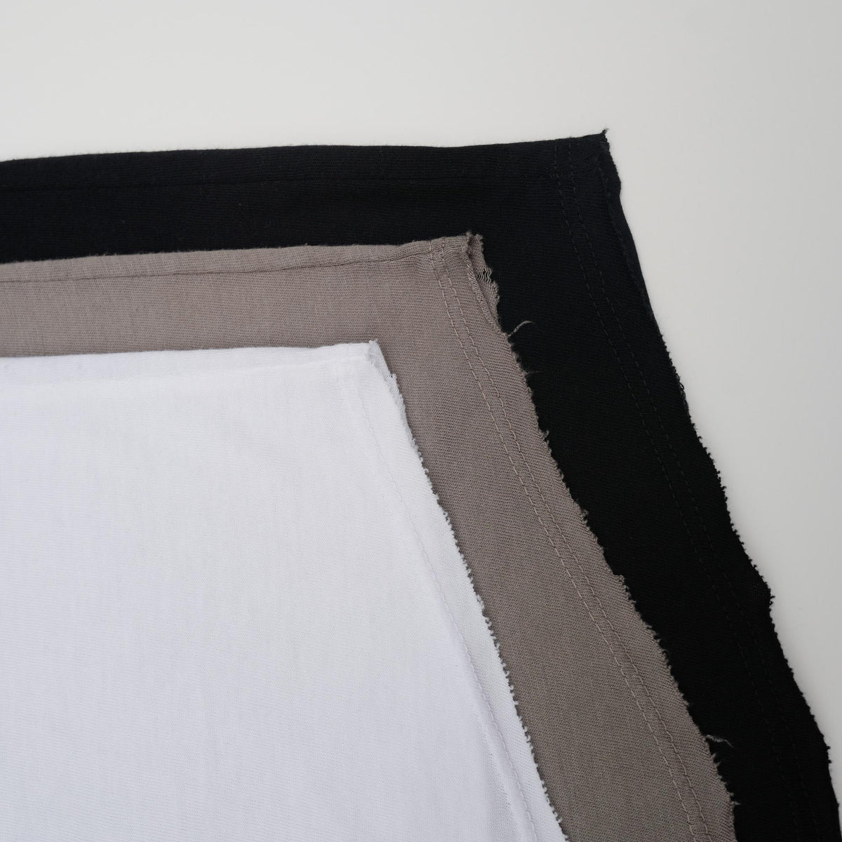 Flat lay of v neck three pack in different colors