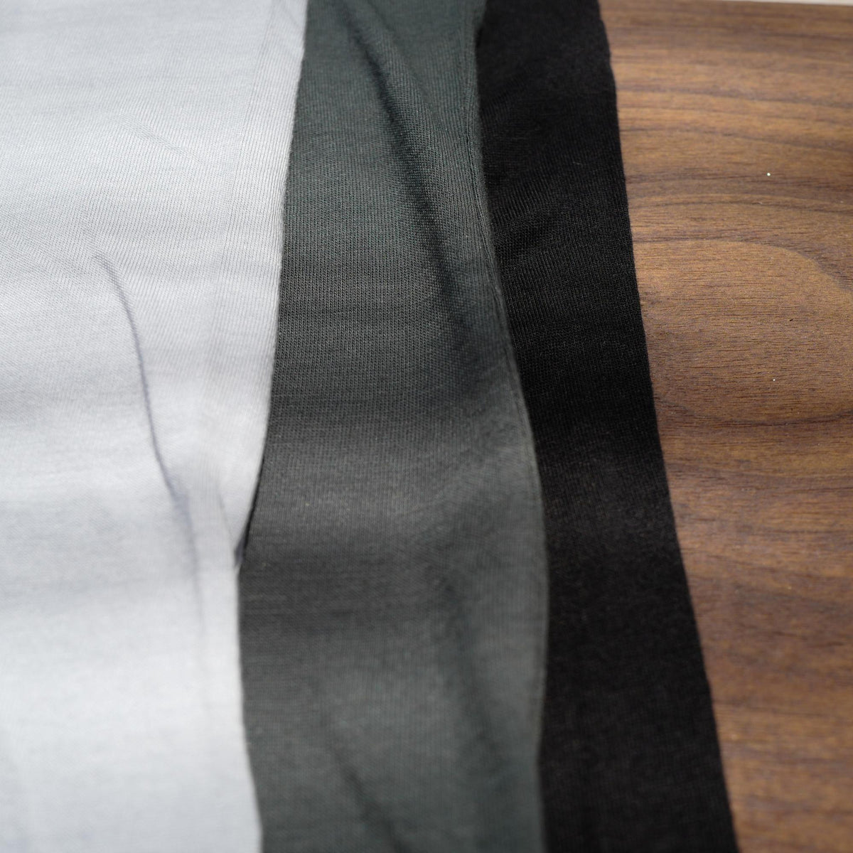Flat lay of v neck three pack in different colors