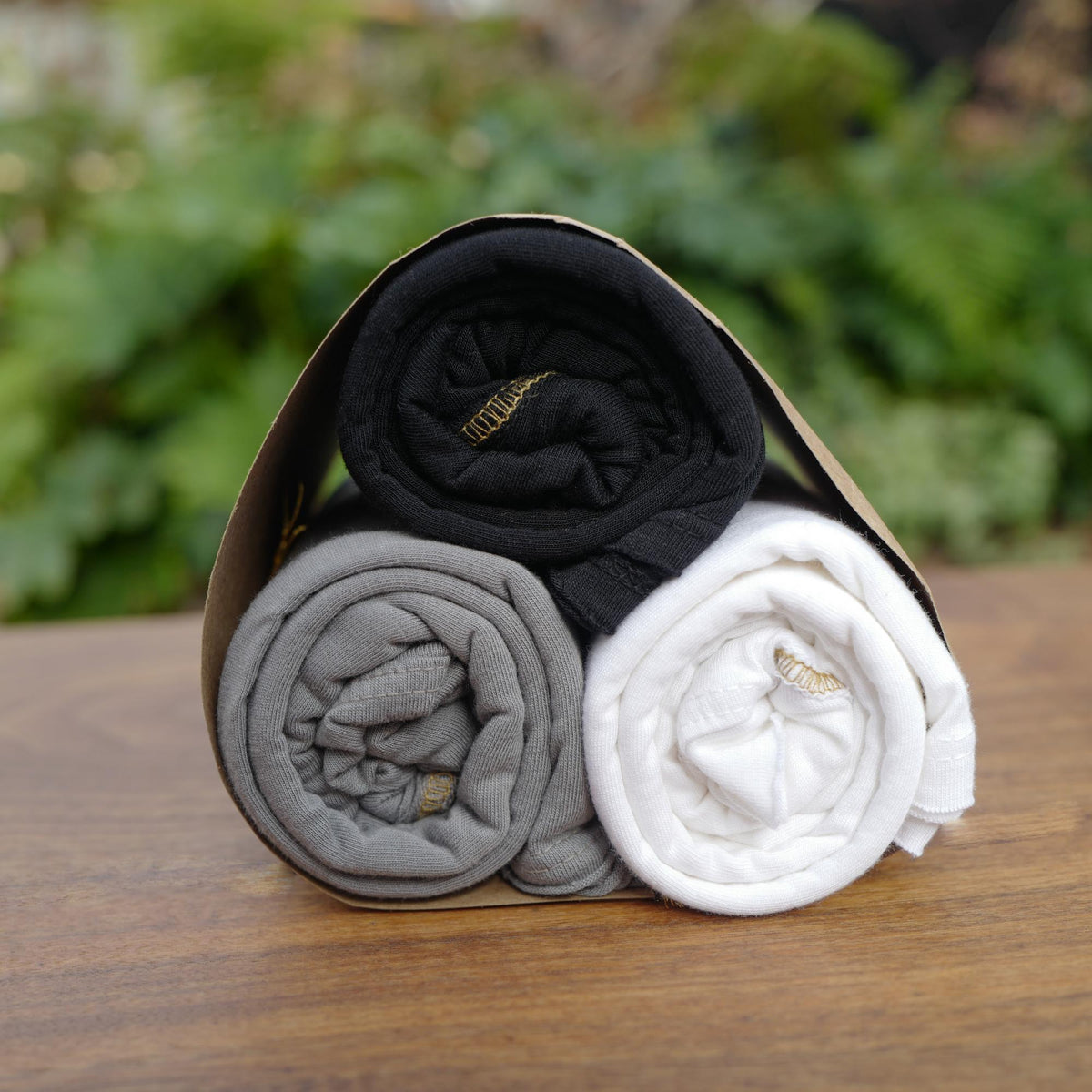 Bundle packaging of ultimate tee three pack in different colors