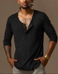 Tree Scoop Henley in Black Onyx — TreeSilk henley — look 4 │ One Golden Thread