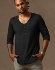 Tree Scoop Henley in Black Onyx — TreeSilk henley — look 2 │ One Golden Thread